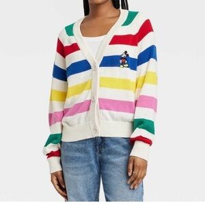 Disney Multicolor Striped Cardigan Sweater